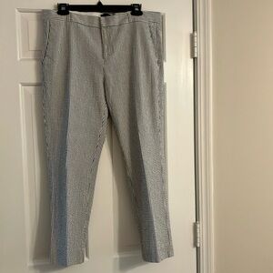 Black and white seersucker slacks